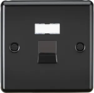 Knightsbridge CLC6MB Rounded Edge UTP CAT6a RJ45 Network Outlet - Matt Black