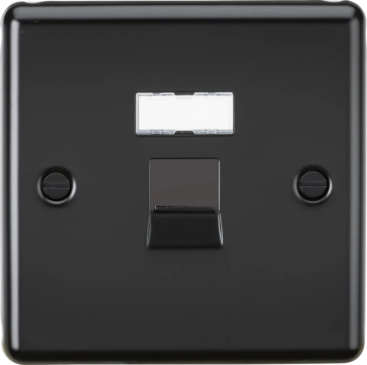 Knightsbridge CLC6MB Rounded Edge UTP CAT6a RJ45 Network Outlet - Matt Black