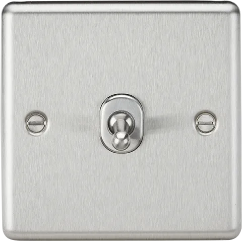 Knightsbridge CLTOG1BC Rounded Edge 10AX 1G 2-Way Toggle Switch - Brushed Chrome
