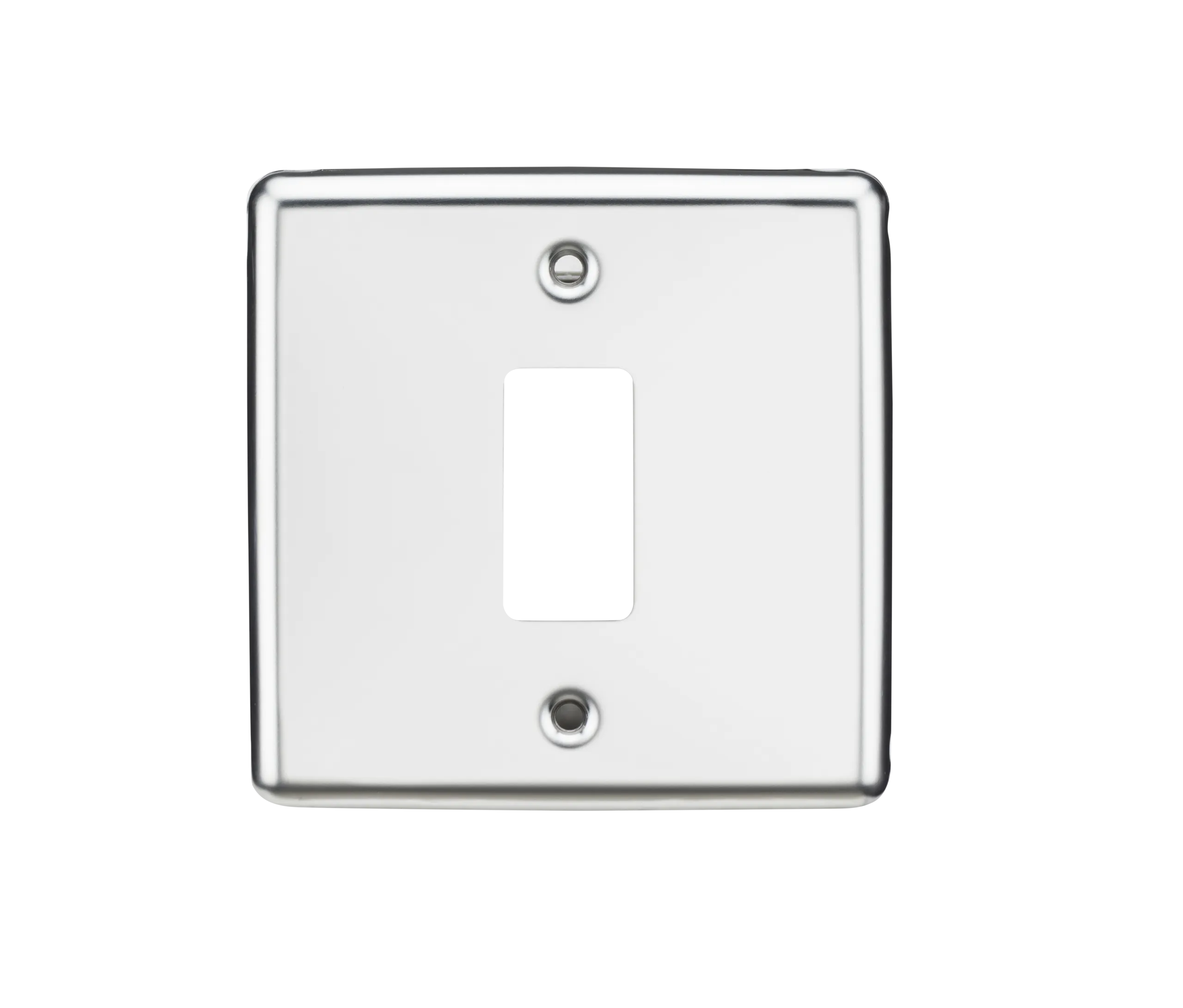 Knightsbridge GDCL1PC Rounded Edge 1G Grid Faceplate - Polished Chrome