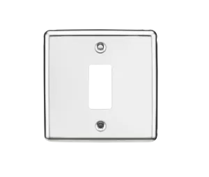 Knightsbridge GDCL1PC Rounded Edge 1G Grid Faceplate - Polished Chrome