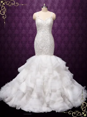 Lace Mermaid Wedding Dress with Ruffle Skirt OLOLADE