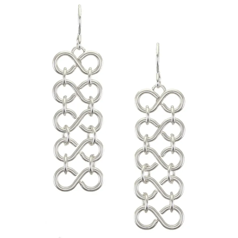 Large Chain Mail Wire Earrings