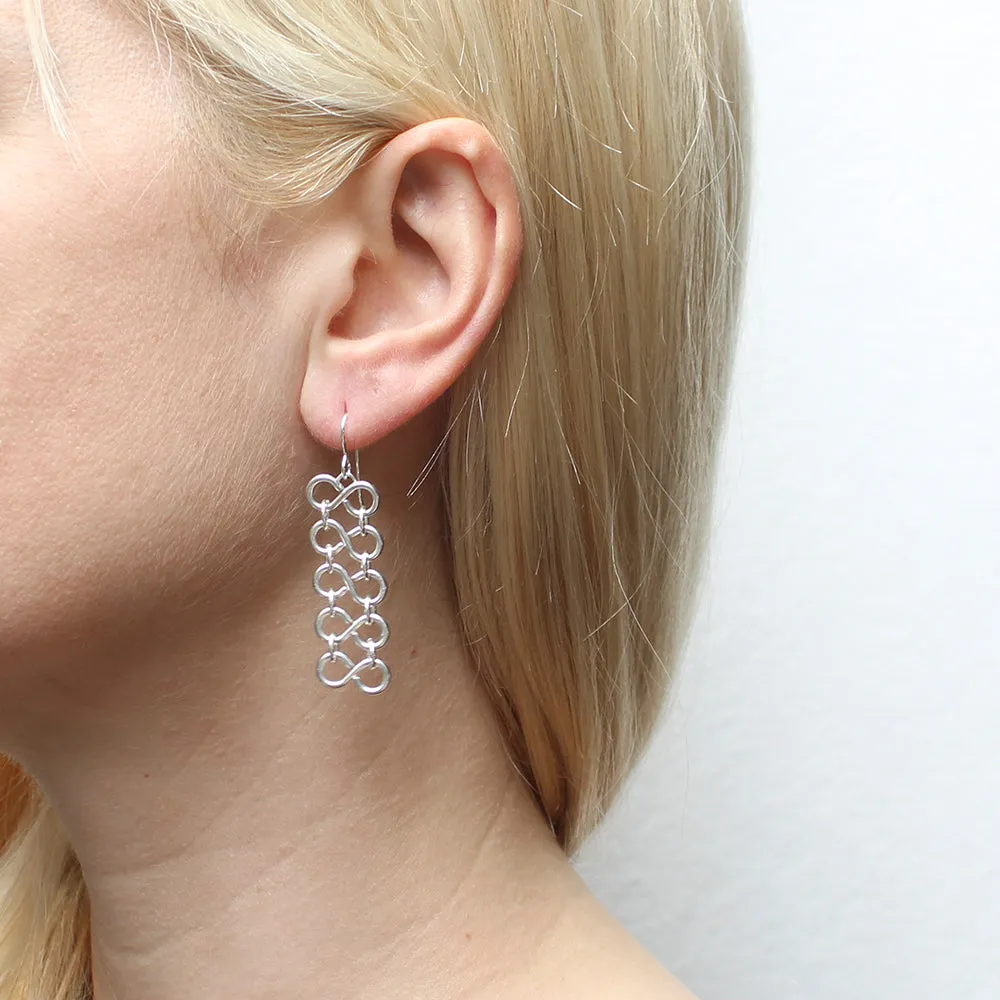 Large Chain Mail Wire Earrings
