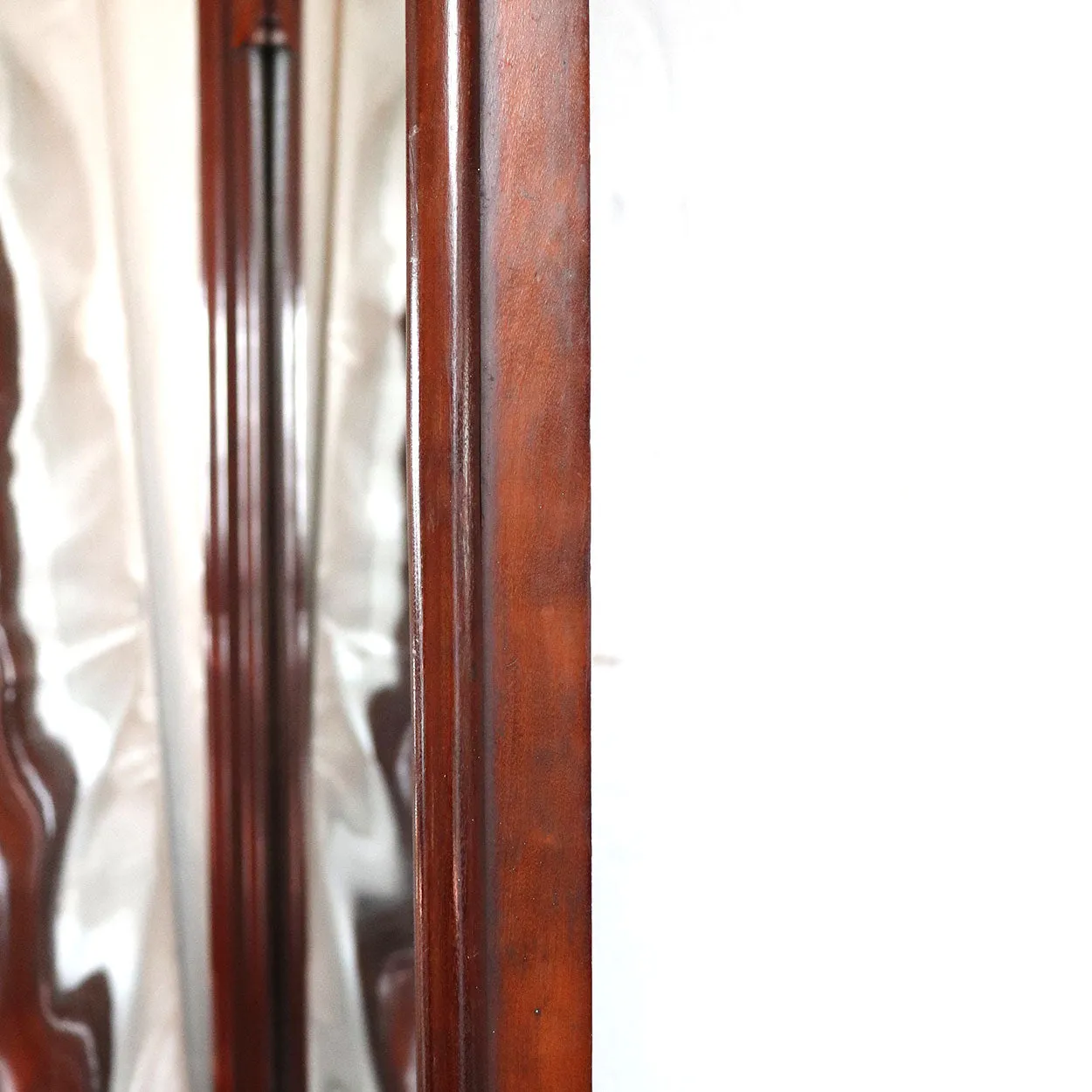 Large Danish Christian VIII Mahogany Arched Diamond Dust Wall Mirror
