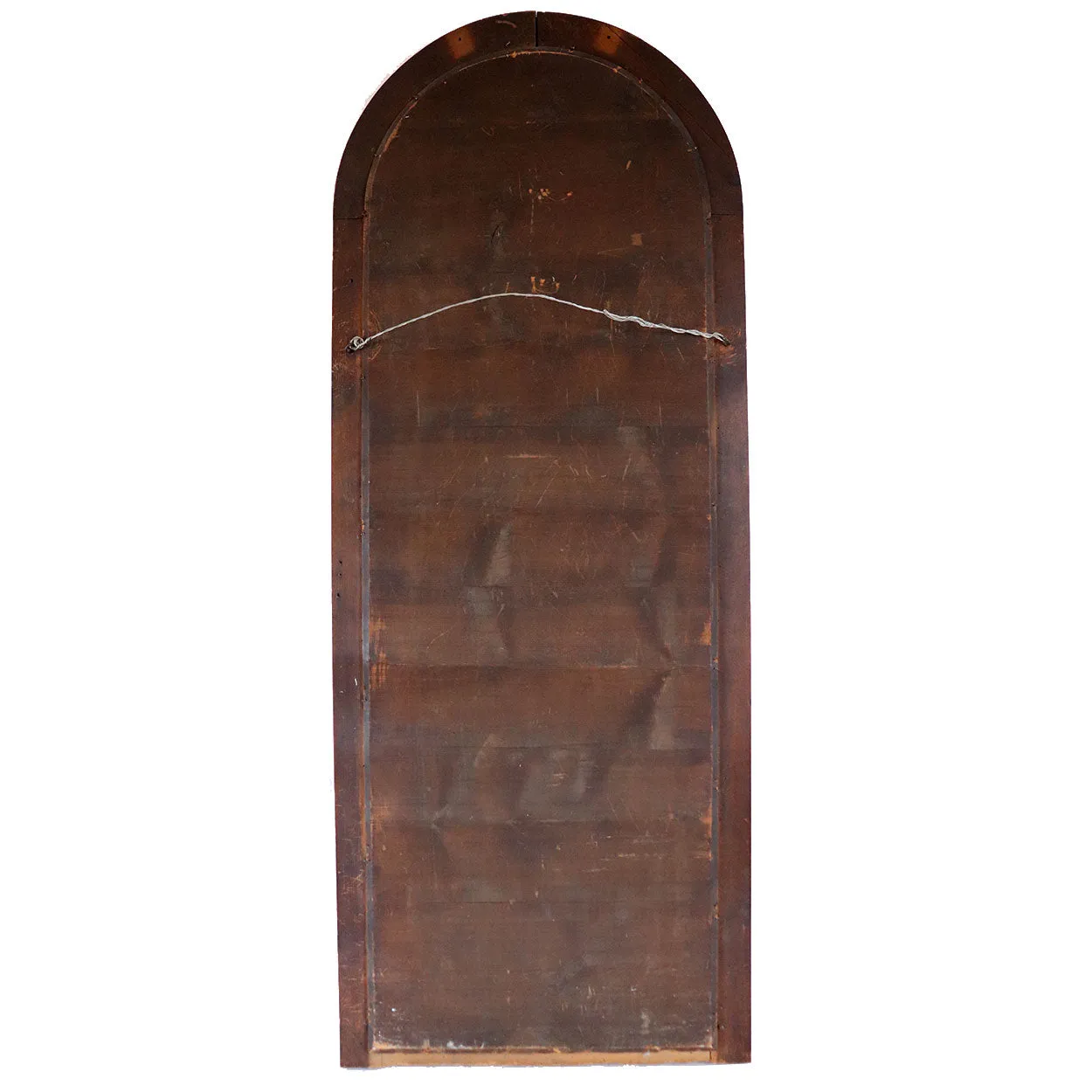 Large Danish Christian VIII Mahogany Arched Diamond Dust Wall Mirror
