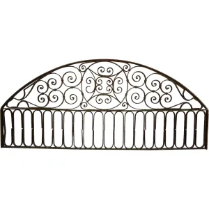 Large French Colonial Wrought Iron Arched Architectural Transom