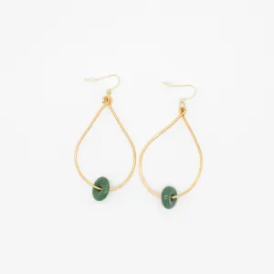 Large Glass Bead Hoops (Brass)