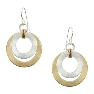Large Layered Double Linked Wire Earrings