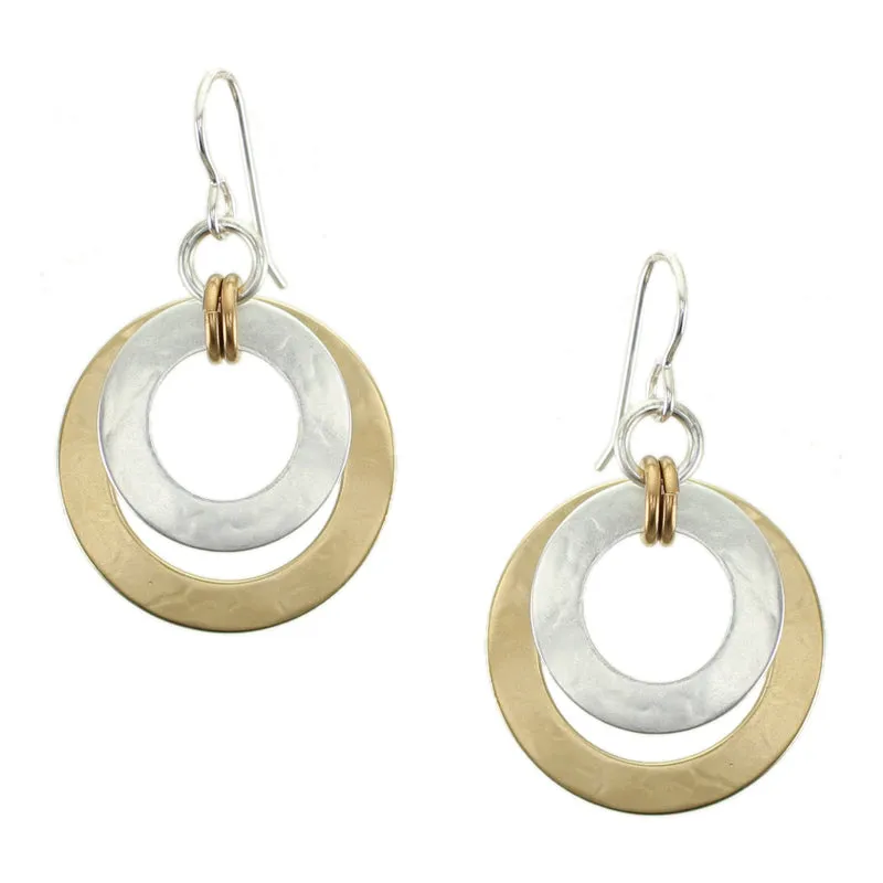Large Layered Double Linked Wire Earrings