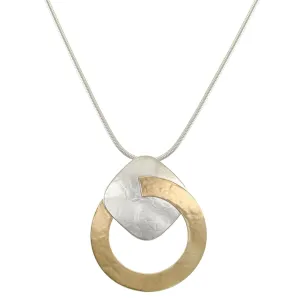Large Ring with Rounded Square Necklace