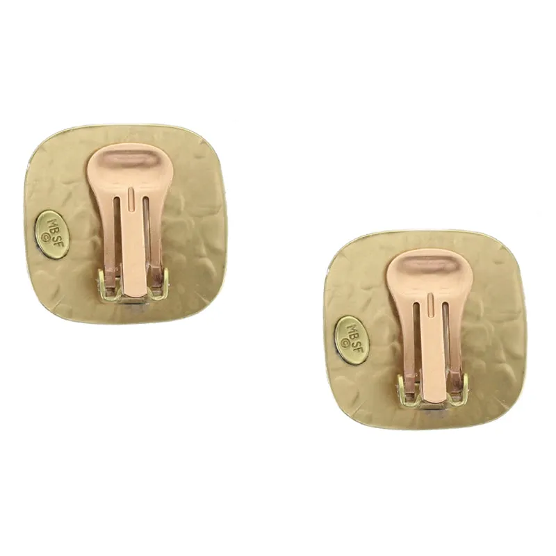 Large Rounded Square with Double Infinity Clip or Post Earrings