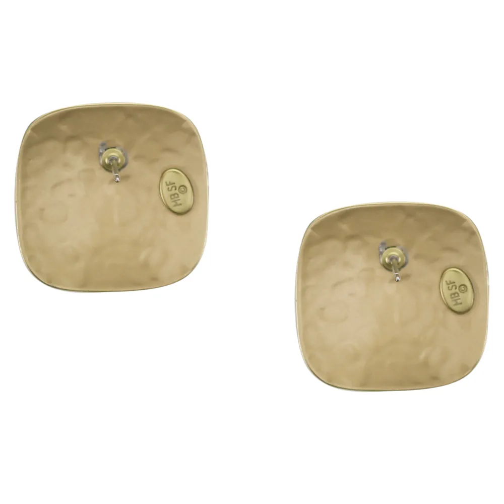 Large Rounded Square with Double Infinity Clip or Post Earrings