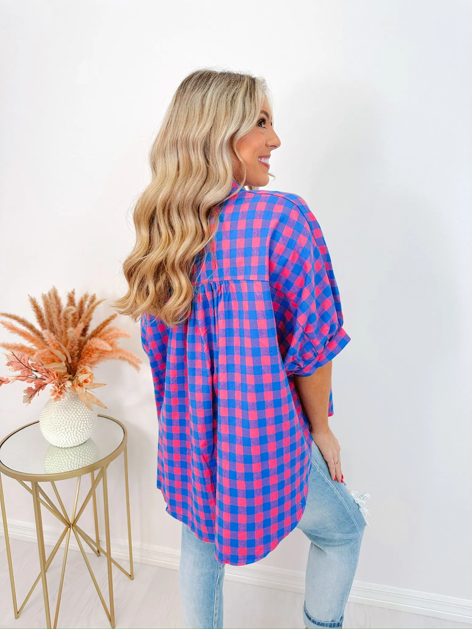 Laura Gingham Oversized Blouse