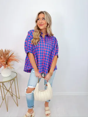 Laura Gingham Oversized Blouse