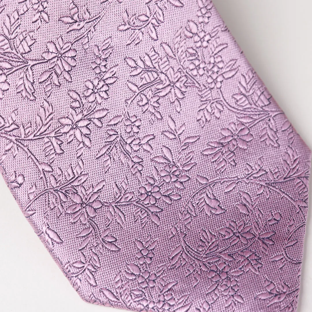 Lavender Subtle Floral Silk Necktie