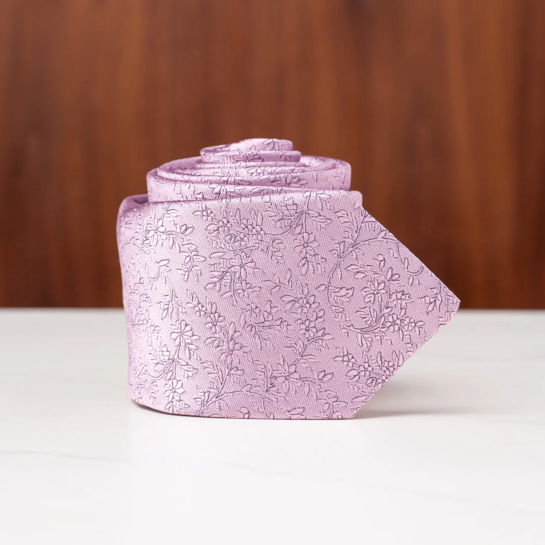 Lavender Subtle Floral Silk Necktie