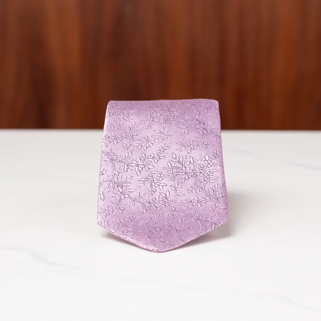 Lavender Subtle Floral Silk Necktie