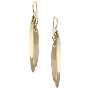 Layered Long Rounded Leaves Earring