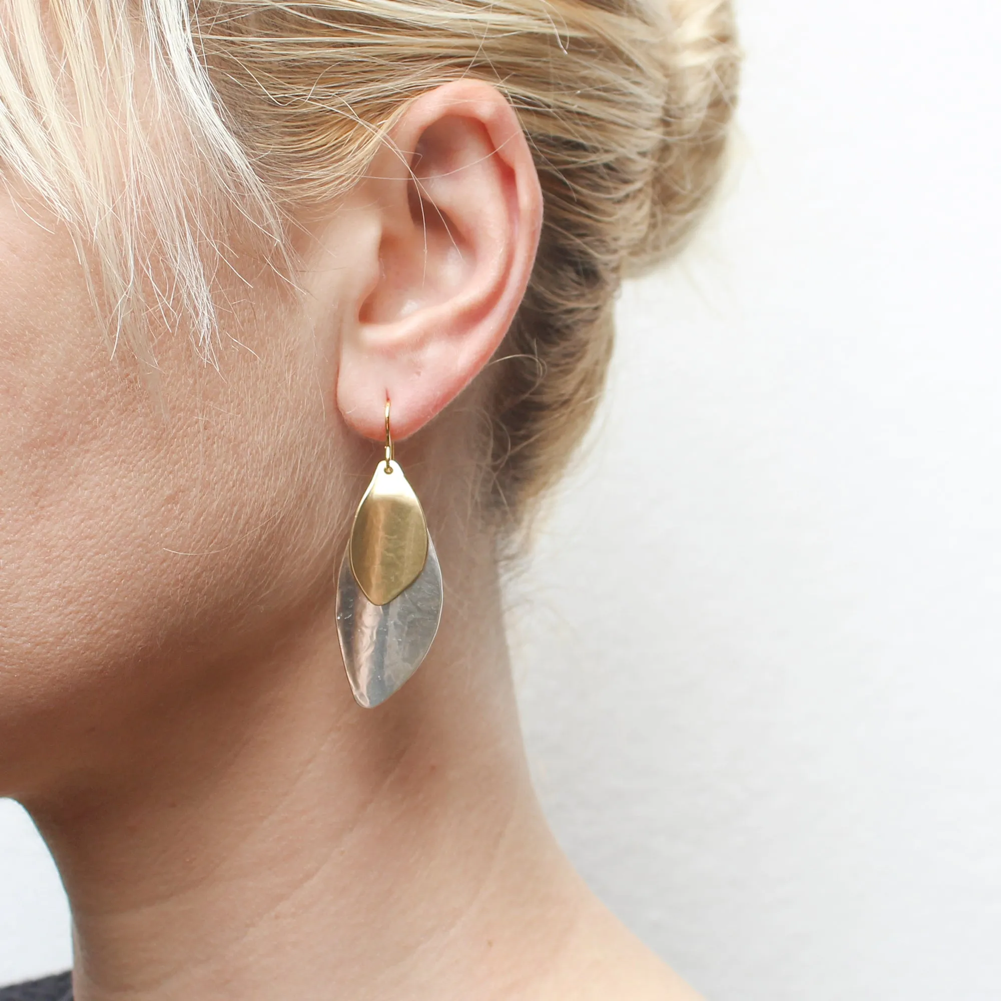 Layered Organic Leaves Wire Earrings