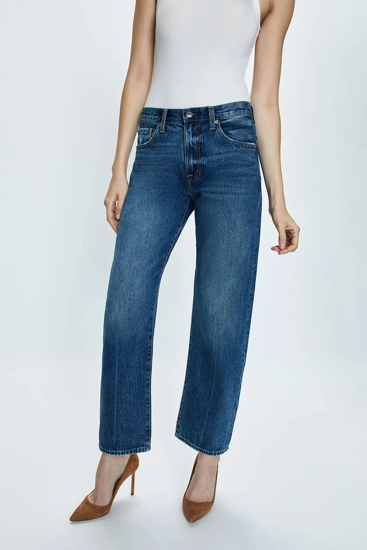 Lexi Mid Rise Bowed Straight Jean - Artisan