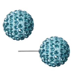 Light Blue Large Fireball Stud Earrings