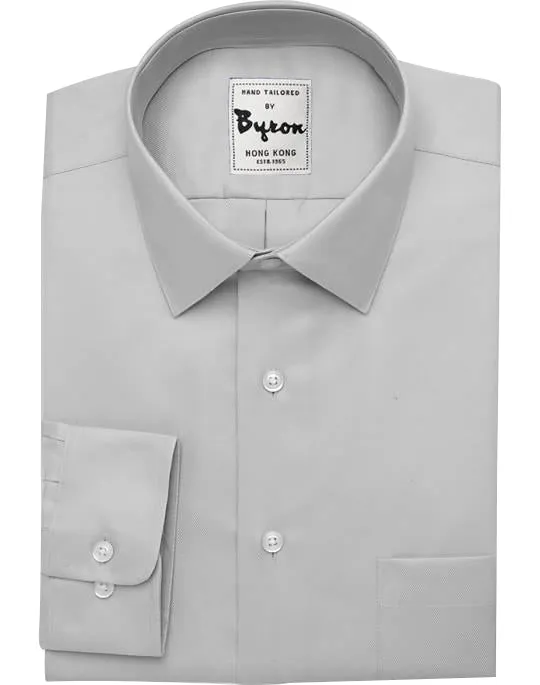 Light Grey Shirt, Forward Point Collar, Rounded Cuff