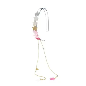 Lilies & Roses Charm Headband - Pearlized Pink Stars