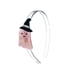 Lilies & Roses Ghost Witch Hat Pearlized Pink Headband