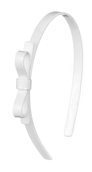 Lilies & Roses Thin Bow Headband-White