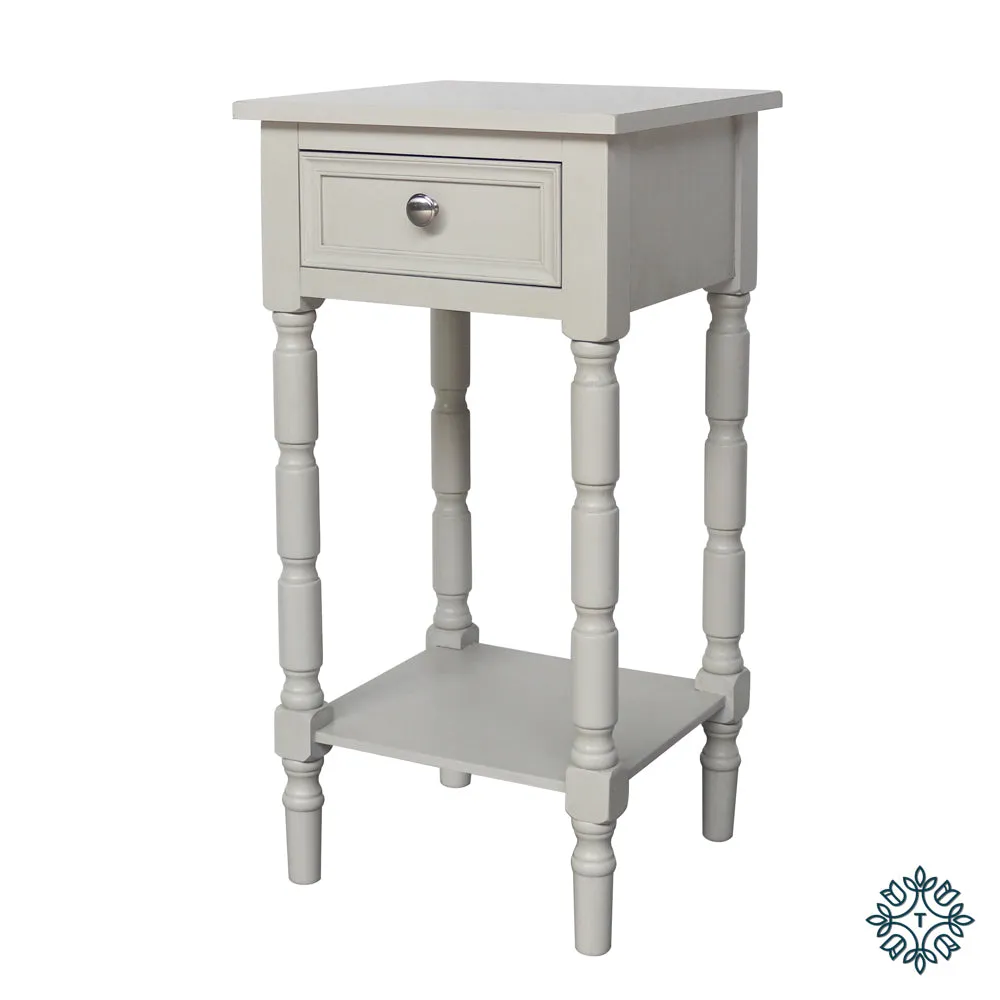 Lincoln 1 Drawer Side Table Subtle Grey