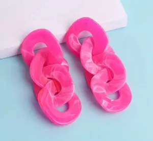 LINKED ACRYLIC DROP EARRINGS