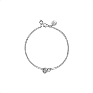 Linked By Love Sterling Silver Diamond Bracelet