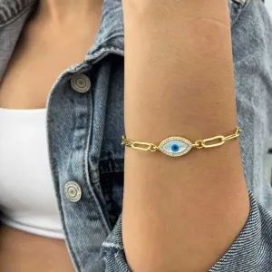 Linked Chain Blue Eyes Bracelet