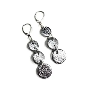Linked Coin Dangle Earring - Chrome