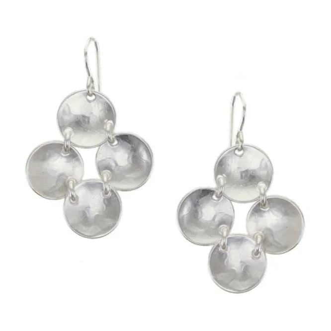 Linked Dished Discs Wire Earring