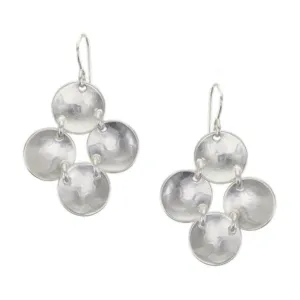 Linked Dished Discs Wire Earring
