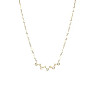 Linked Five Bezel Diamond Necklace