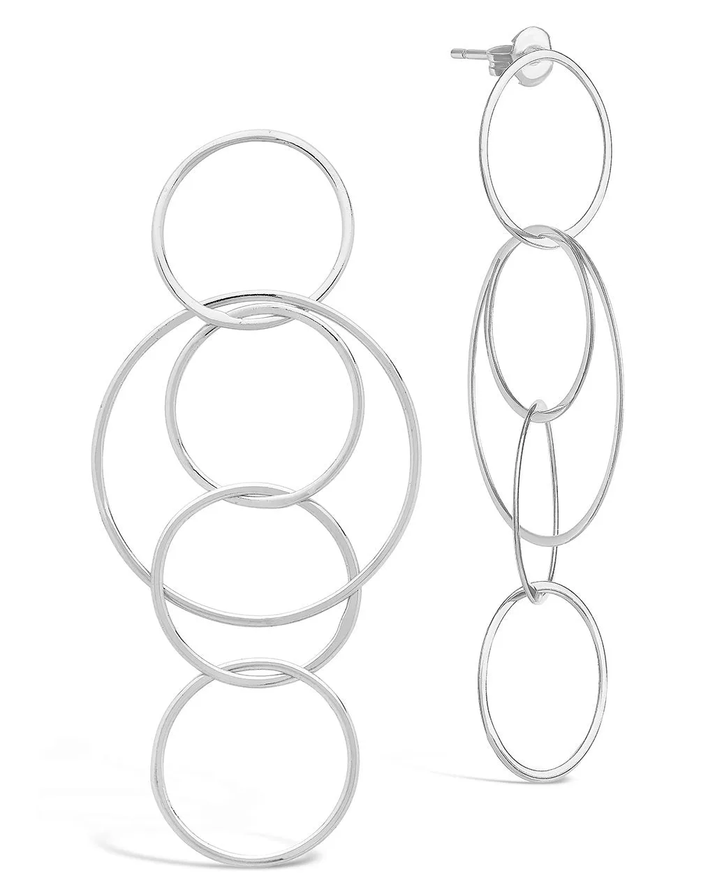 Linked Hoop Drop Earrings