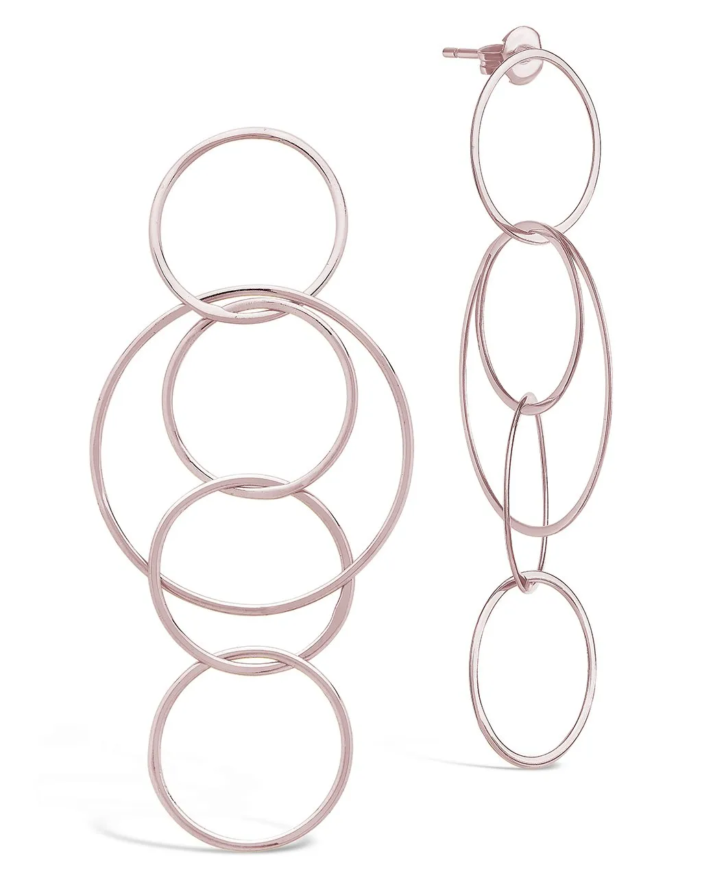 Linked Hoop Drop Earrings