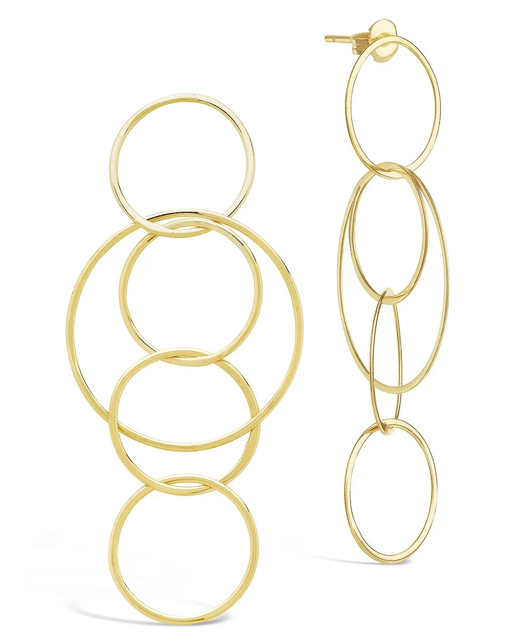 Linked Hoop Drop Earrings