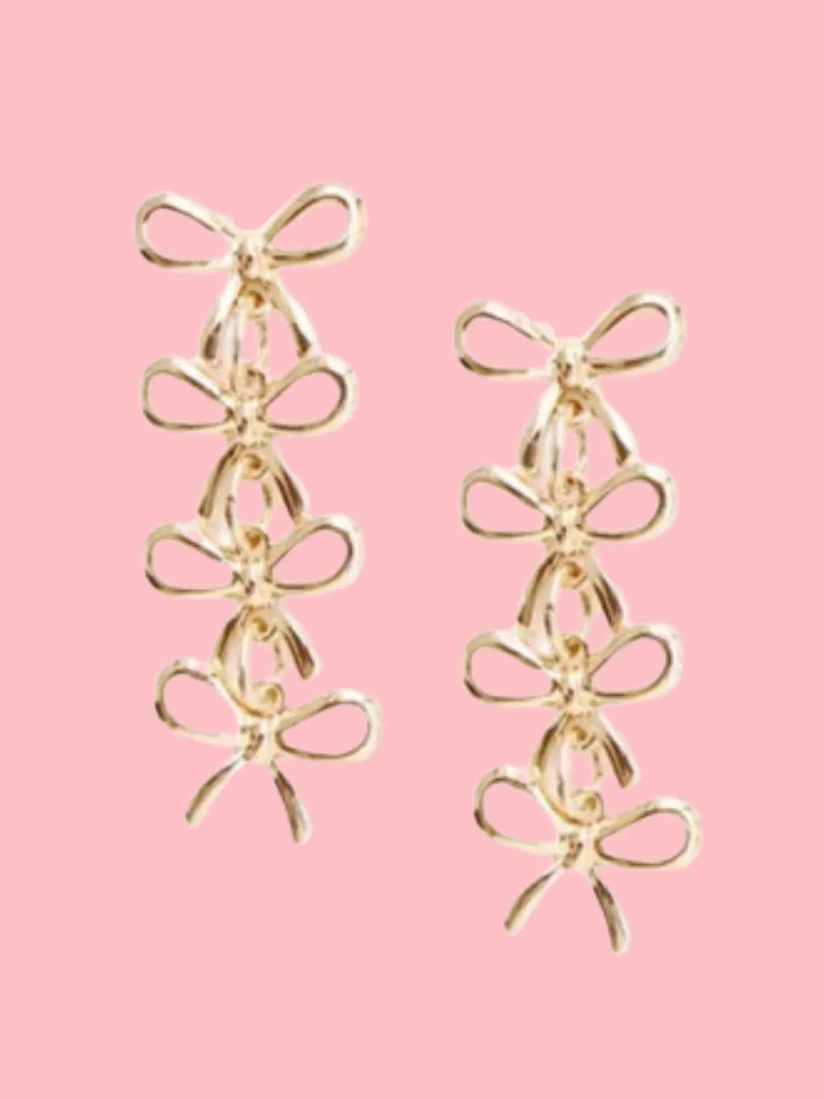 Linked Metal Four Bow Earring
