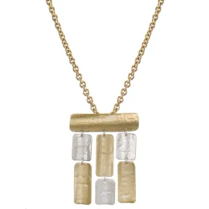 Linked Rounded Rectangles Long Necklace