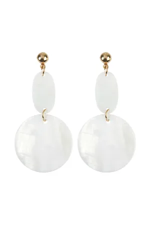 LINKED SEA SHELL STATEMENT EARRINGS