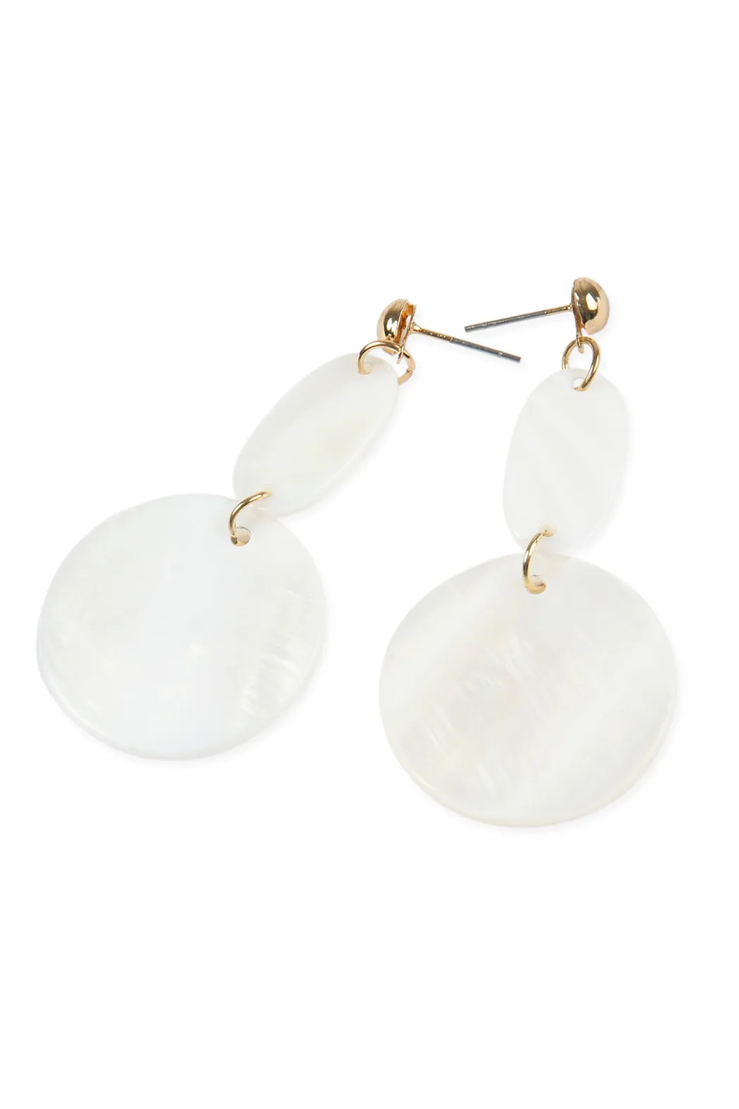 LINKED SEA SHELL STATEMENT EARRINGS