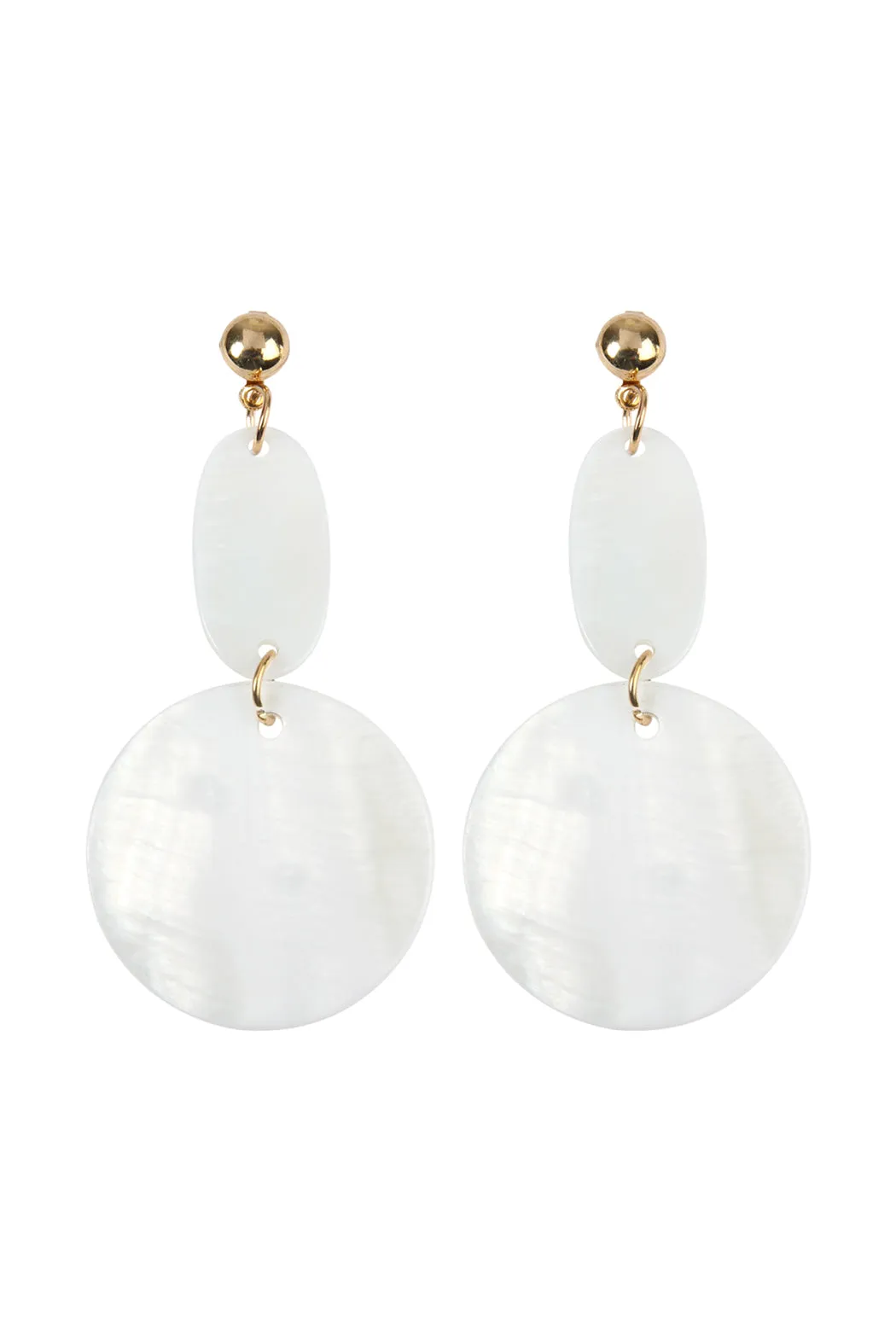 LINKED SEA SHELL STATEMENT EARRINGS