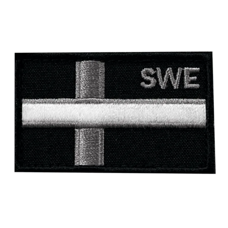 Liten Svensk flagga "Thin White Line" 6x4 cm