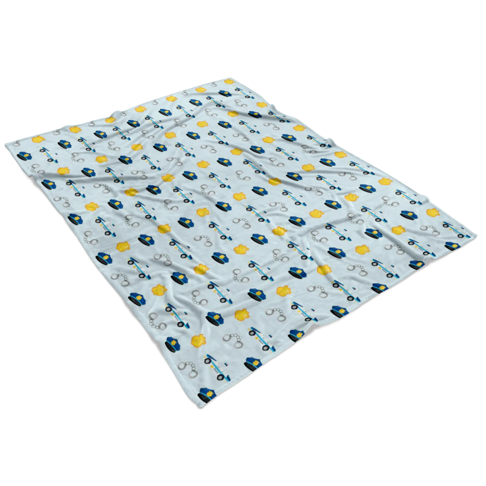 Little LEO Police Clipart Fleece Baby Blanket