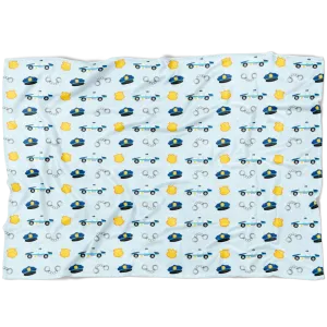Little LEO Police Clipart Fleece Baby Blanket