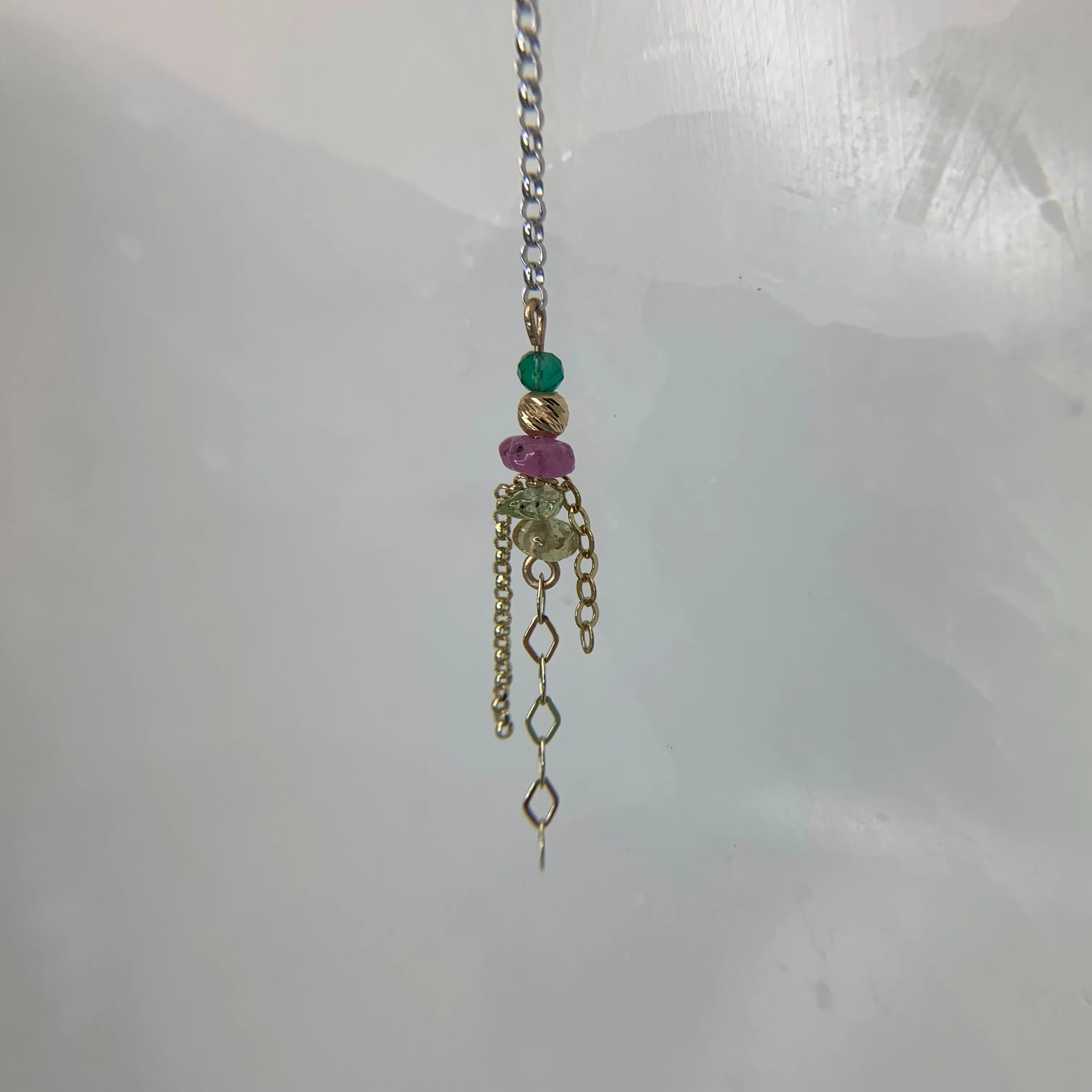 Long Busy Body Mixed Metal Charm